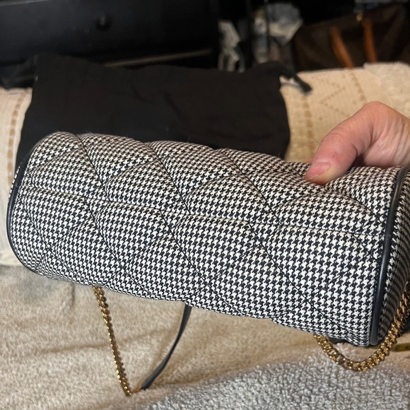 Versace Mini Barrel Bag – Houndstooth Fabric & Lamb Leather - NWT - Picture 4 of 16